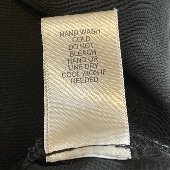 CHARLOTTE RUSSE Tie front shirt SHEER KNIT solid black LAYERED SLEEVES dressy M - Picture 7 of 11